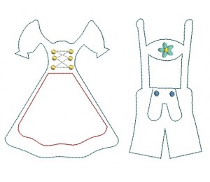 Stickdatei - Bayrische Tracht Doodle